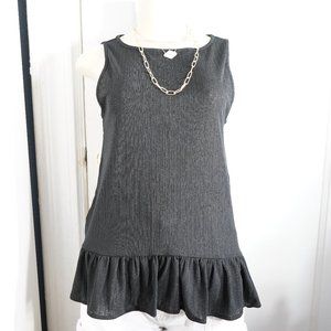 NWT EXPRESS Womens Black Relaxed Peplum Tank Back